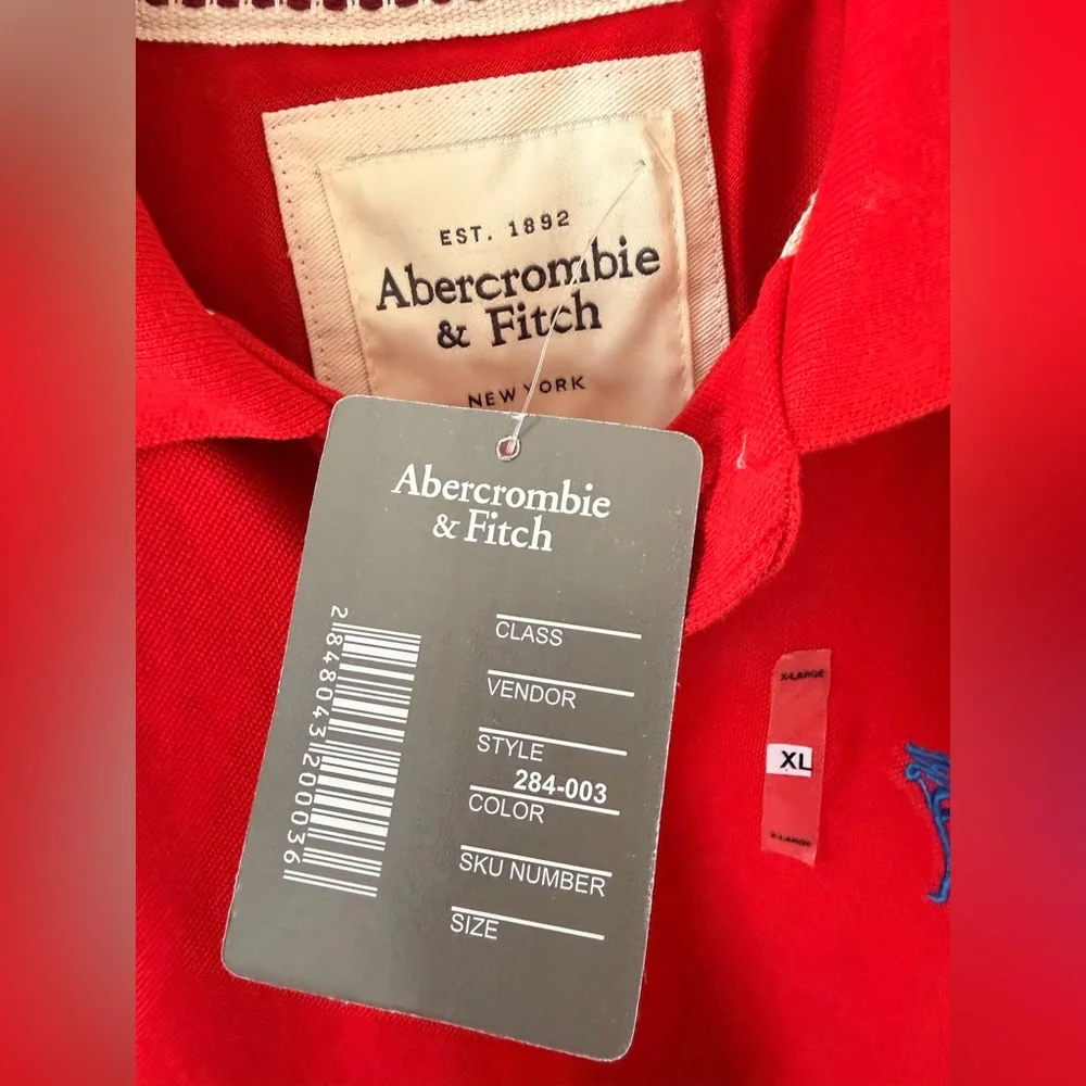 Abercrombie Kids‎ Red Polo Shirt Boys XL (14–16) Classic Logo NWT